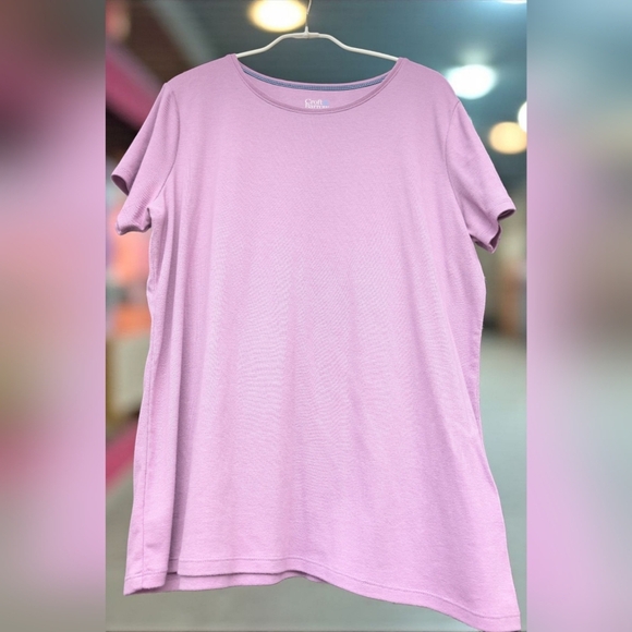 Croft & Barrow Essential Crewneck Tee Color: Pueple, Size: LARGE (EUC) - Picture 4 of 8